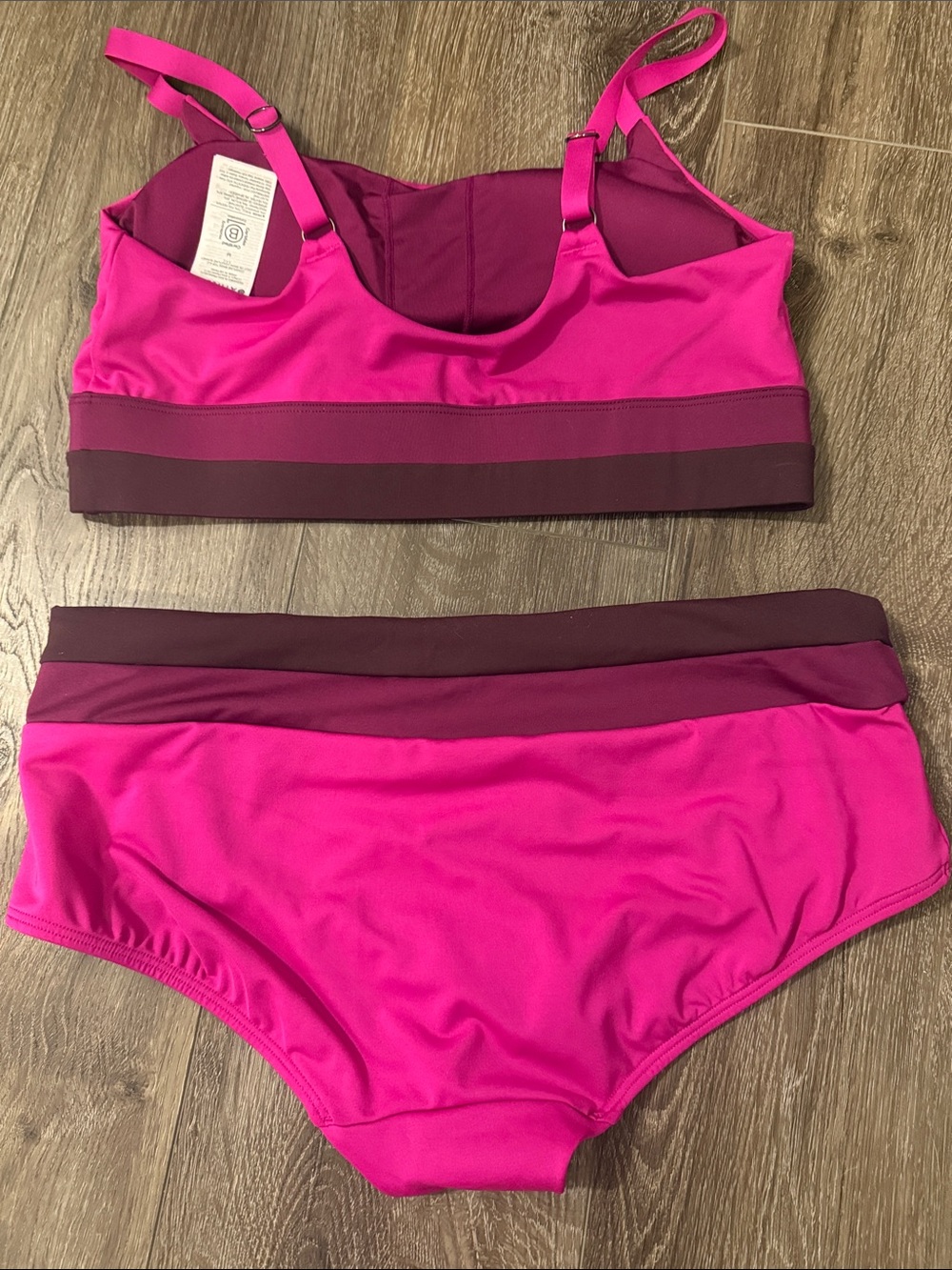 Athleta Women’s Two-Piece Magenta Bikini with Contrast Band - Picture 2 of 6